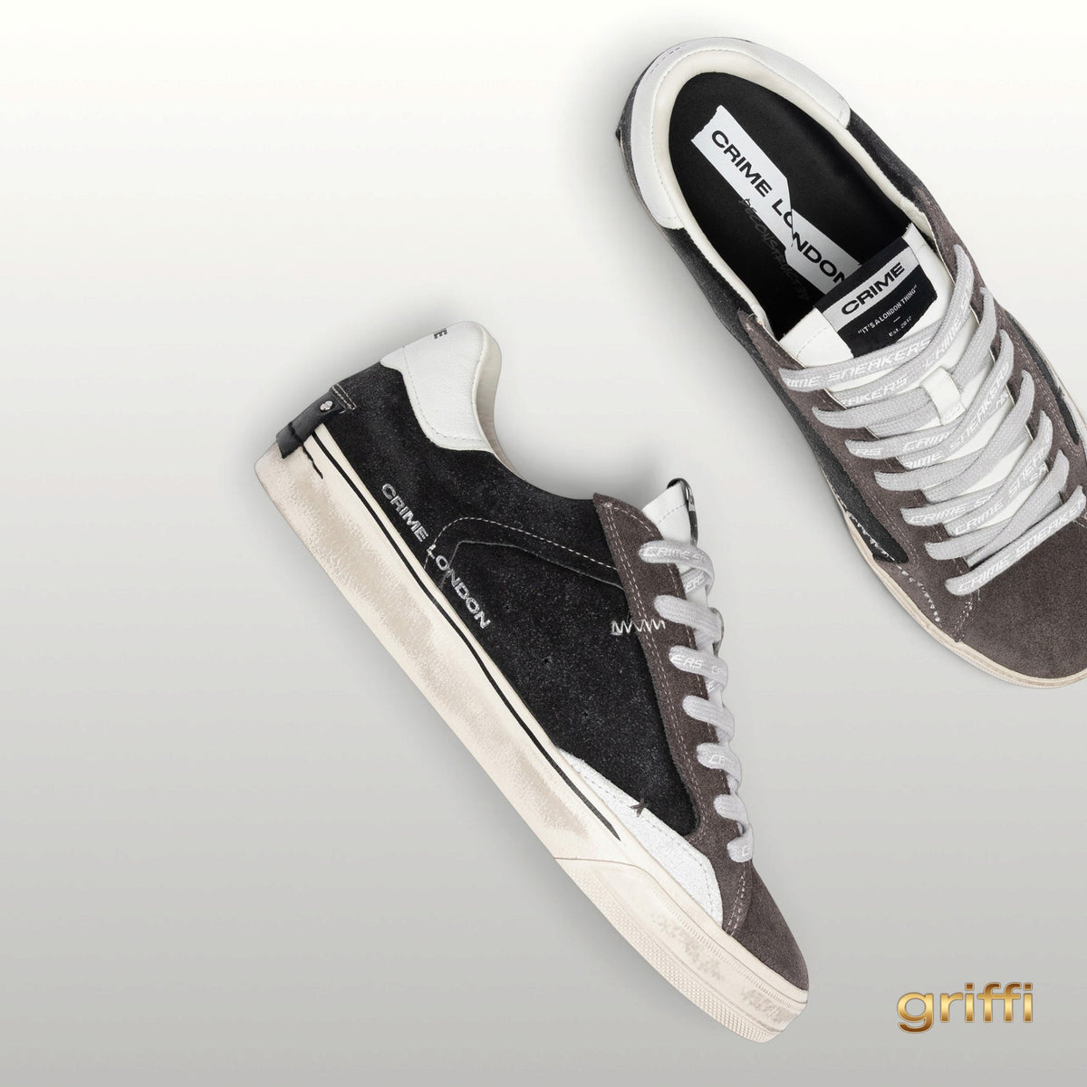 Crime London Decostructed Scarpa Laccio Grigio